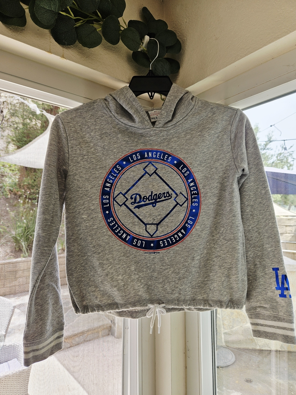 5th & Ocean Light Gray Sweatshirt with Navy Logo Tag